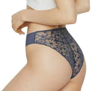 Victoria's Secret blue lace satin underwear panty
